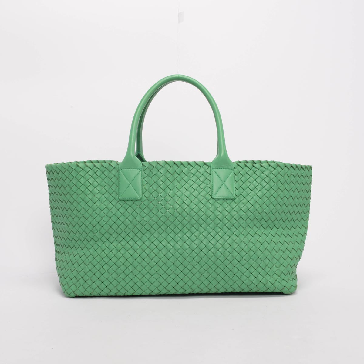 Bottega Veneta Trefle Green Intrecciato Medium Cabat Tote