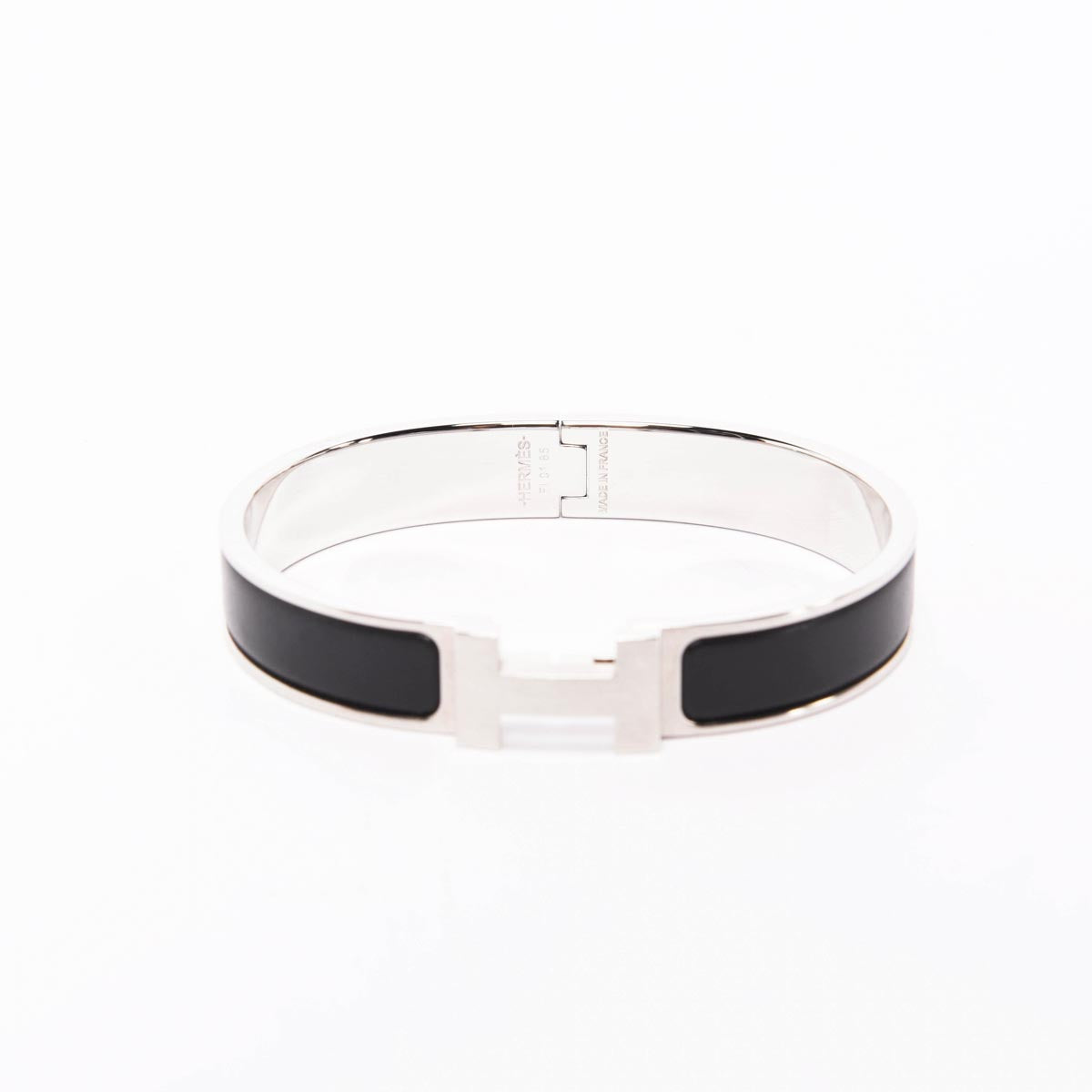 Hermes Black Matte Enamel Clic HH Bracelet