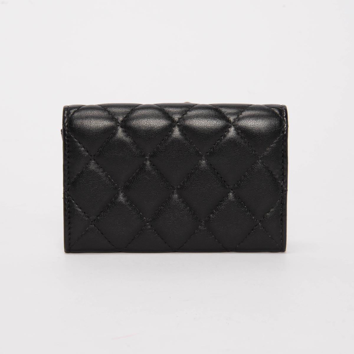 Chanel Black Quilted Lambskin Flap Card Holder