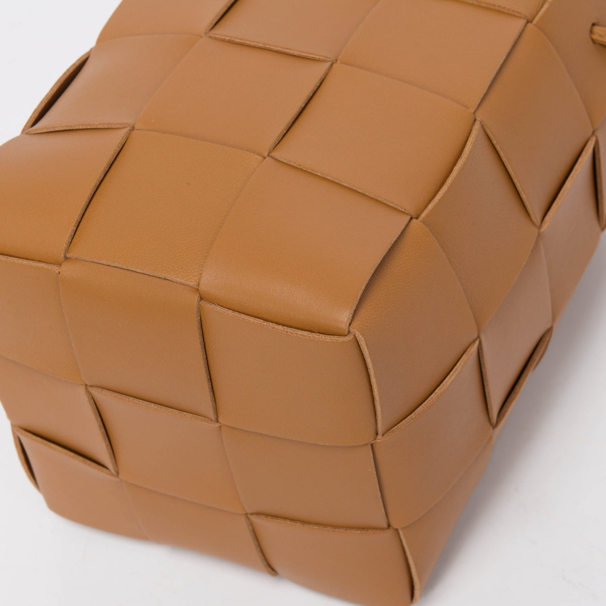 Bottega Veneta Camel Intreccio Small Cassette Bucket Bag
