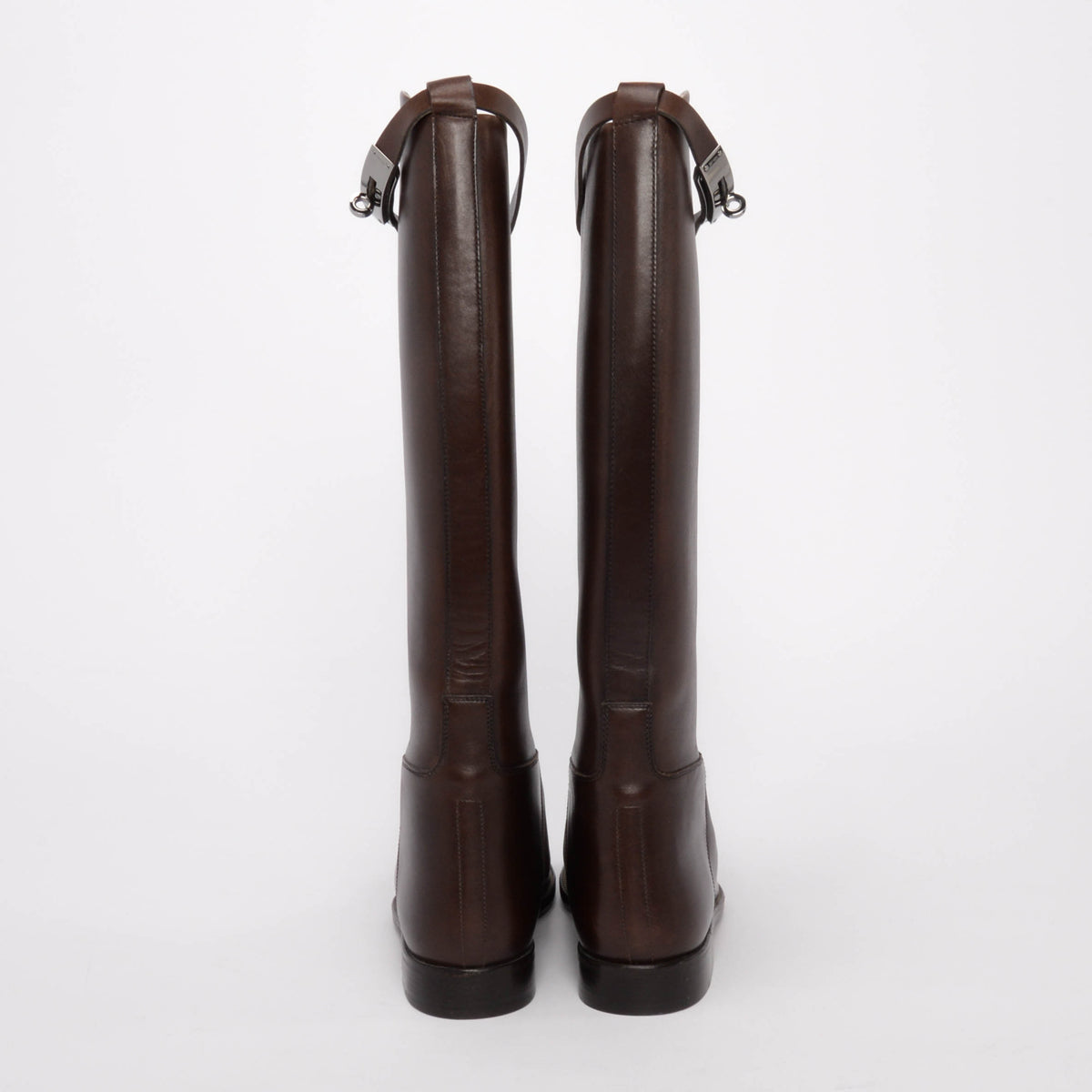Hermes Chocolat Box Calf Jumping Boots 36