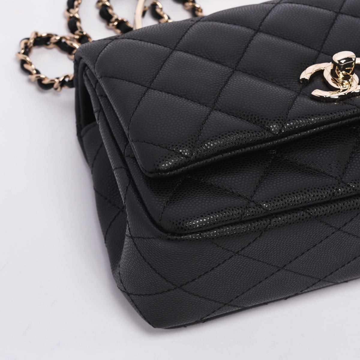 Chanel Black Caviar Coco Crush Mini Top Handle Bag