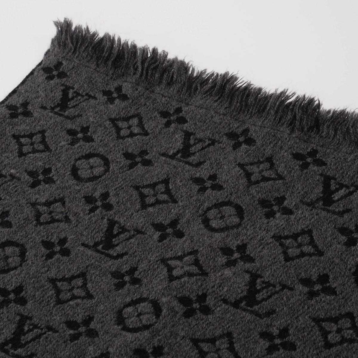 Louis Vuitton Charcoal Wool Monogram Classic Scarf