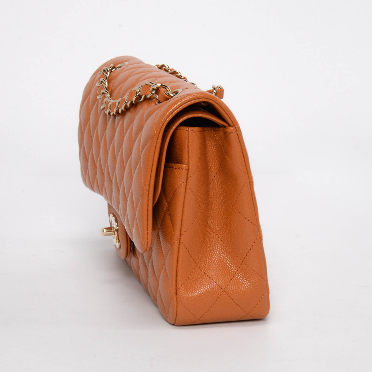 Chanel Caramel Quilted Caviar Medium Classic Flap Bag
