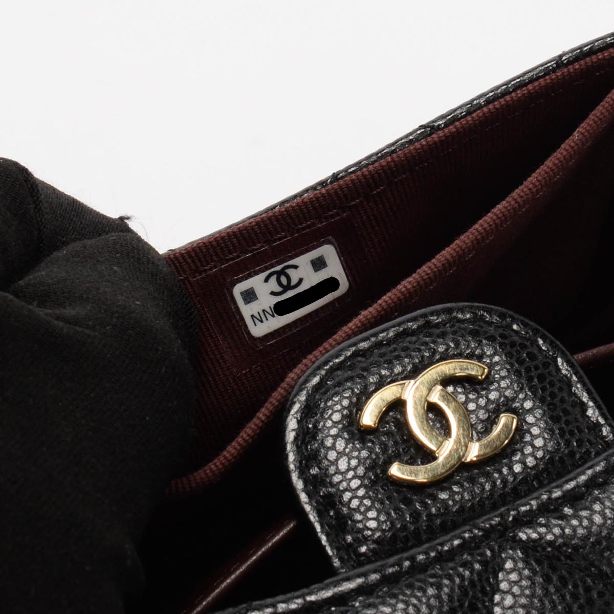 Chanel Black Quilted Caviar Classic Flap Card Holder