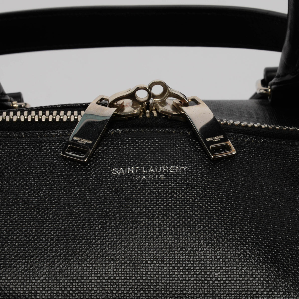 Saint Laurent Black Calfskin Classic Duffle 24 Overnight Bag