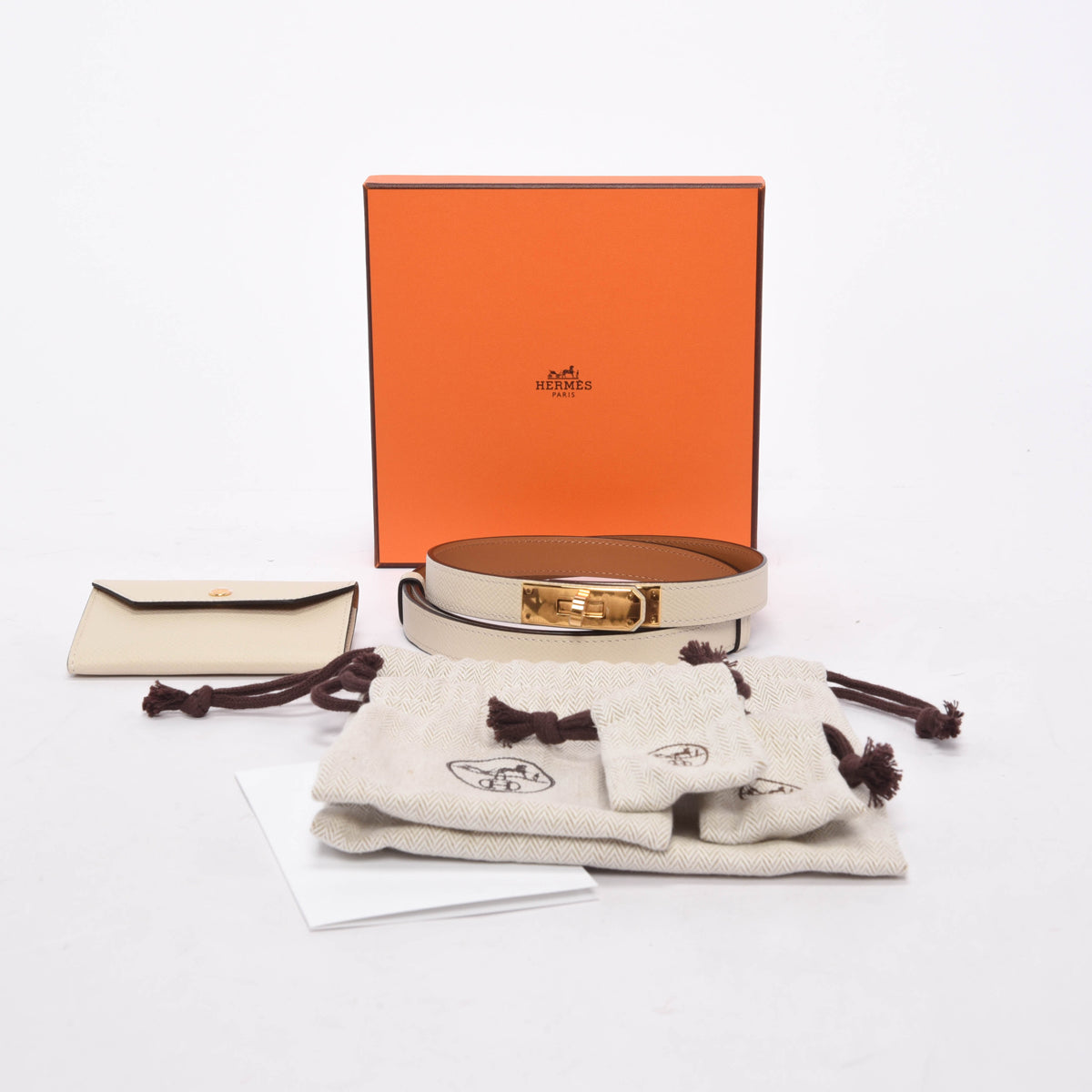 Hermes Craie Epsom Kelly Pocket 18 Belt