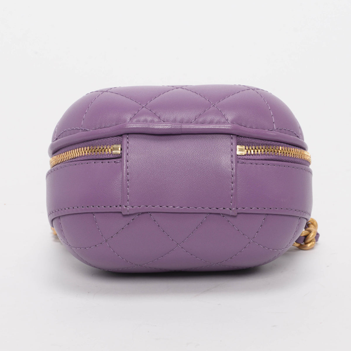 Chanel Purple Quilted Lambskin CC Bubble Vanity Case
