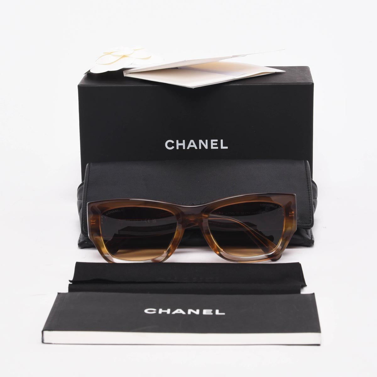Chanel Havana Gradient Rectangle CC Sunglasses