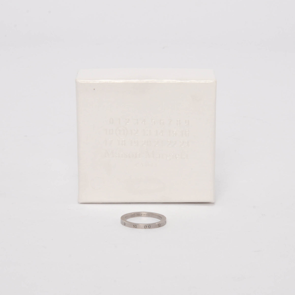 Maison Margiela Semi-Polished Silver Numerical 11 Thin Ring