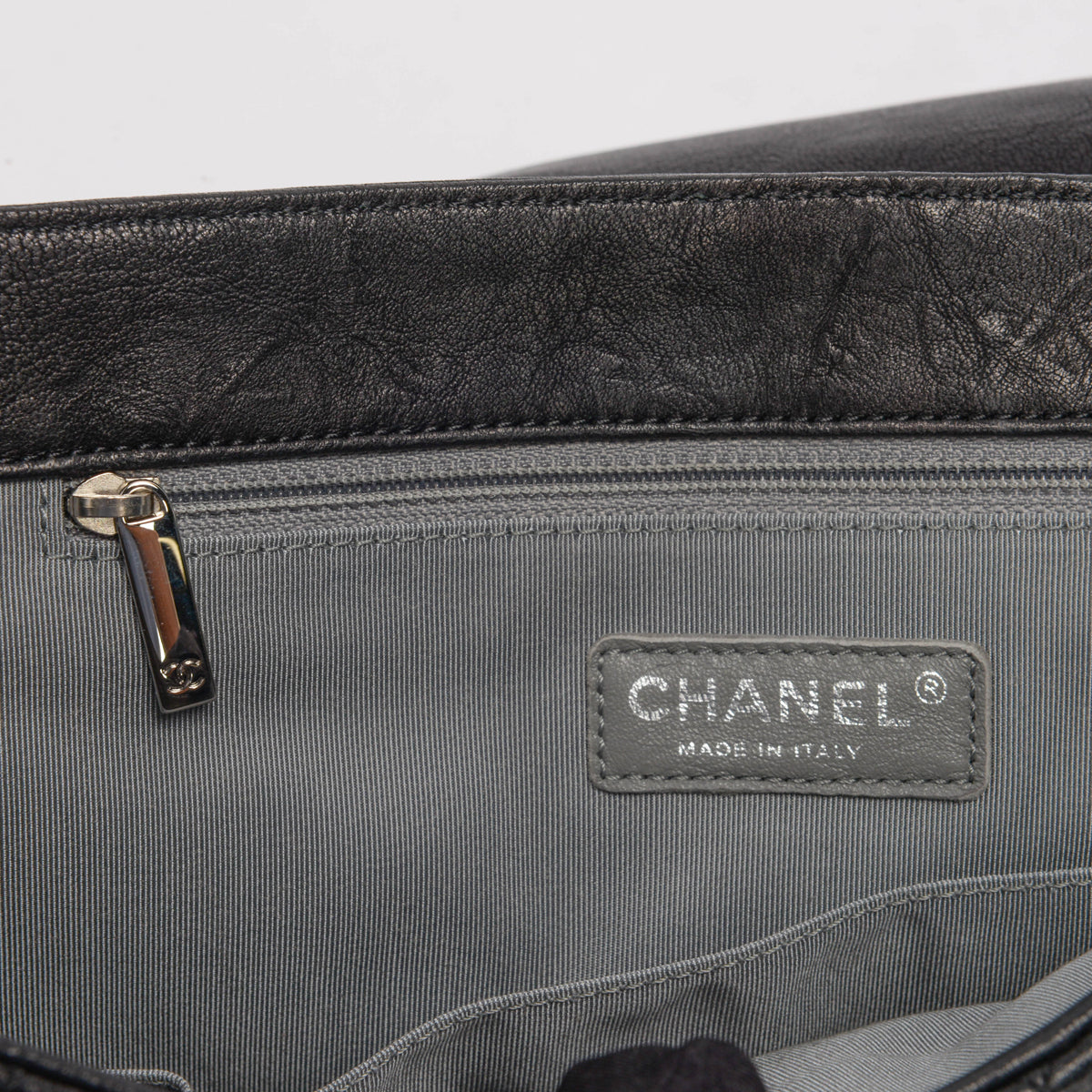 Chanel Black Washed Lambskin Maxi Chain Around Flap Bag