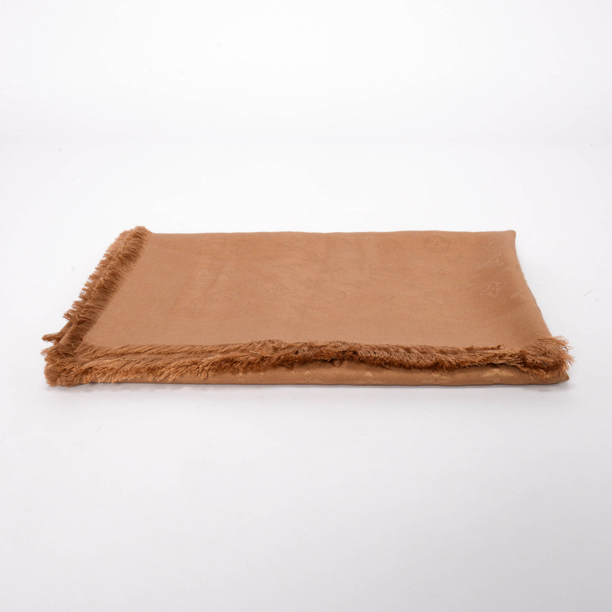 Louis Vuitton Caramel Wool & Silk Monogram Classic Shawl