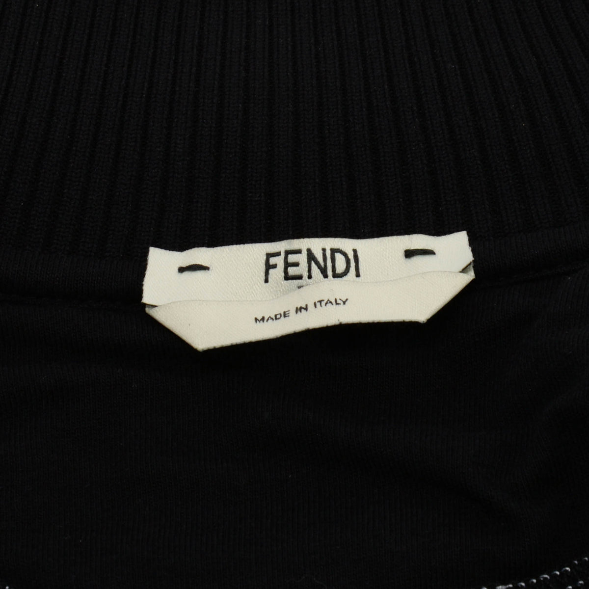 Fendi Black Cotton Logo Track Jacket IT 38