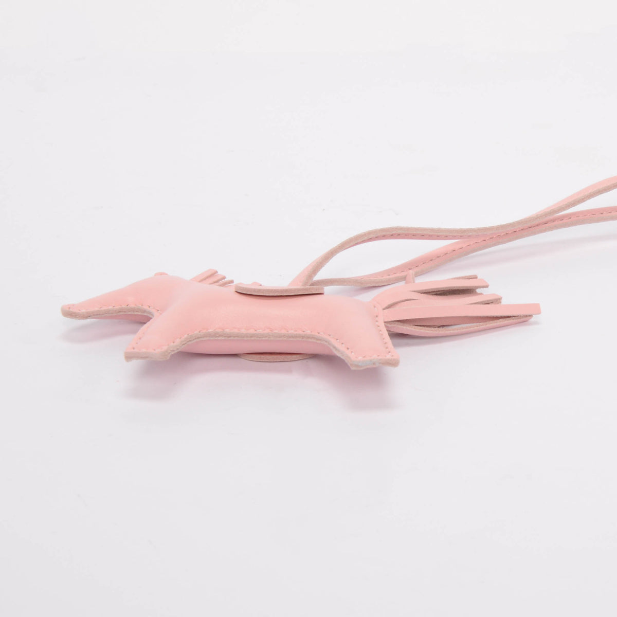 Hermes Rose Sakura Milo Lambskin Rodeo PM Bag Charm