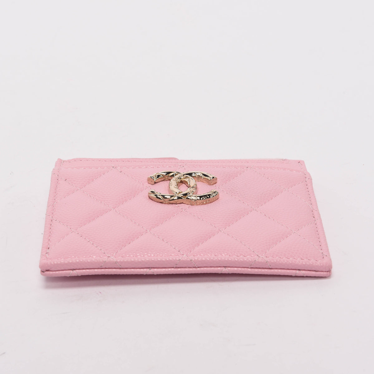 Chanel Pale Pink Caviar CC Zip Card Holder