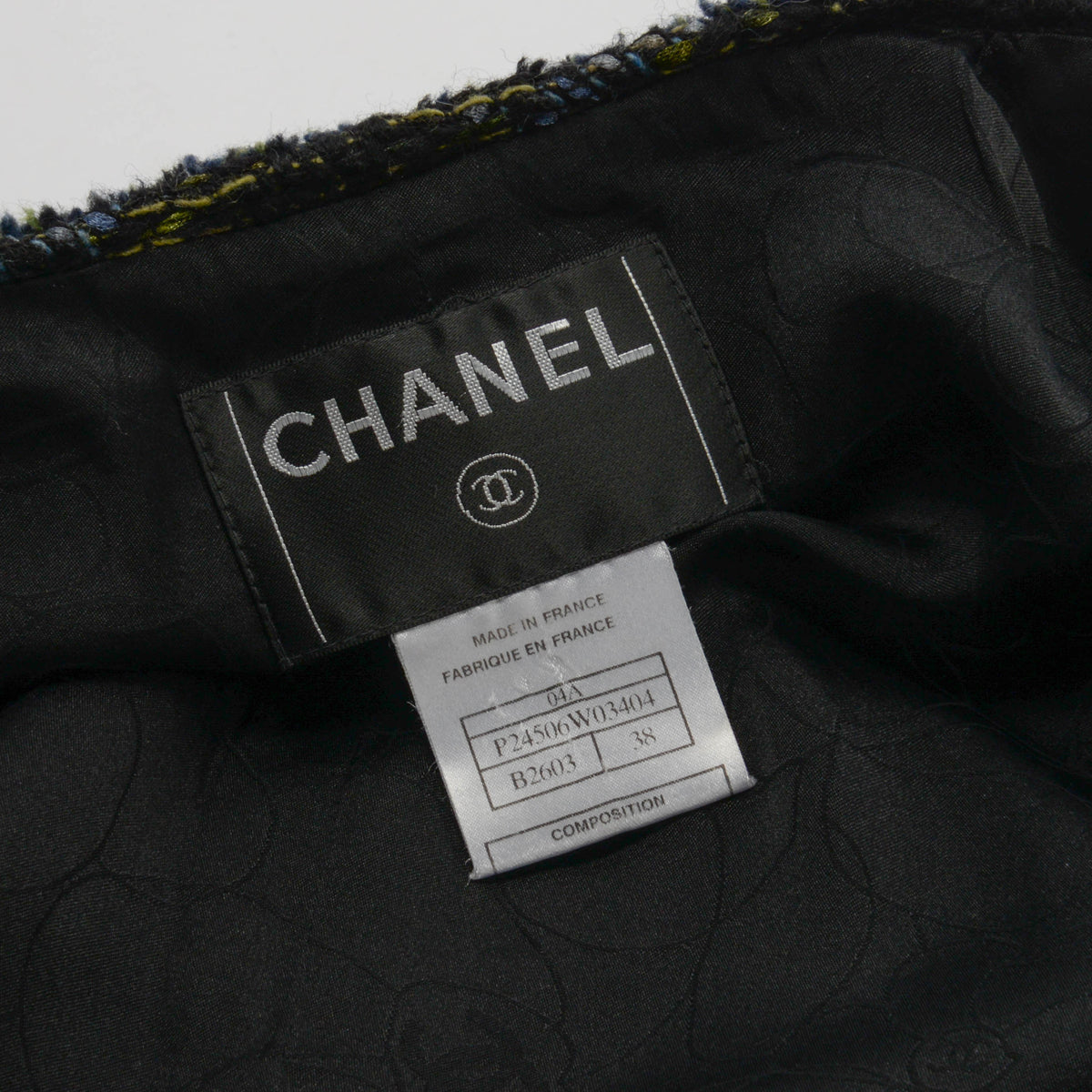 Chanel Black Tweed Four Pocket Zip Jacket FR 38