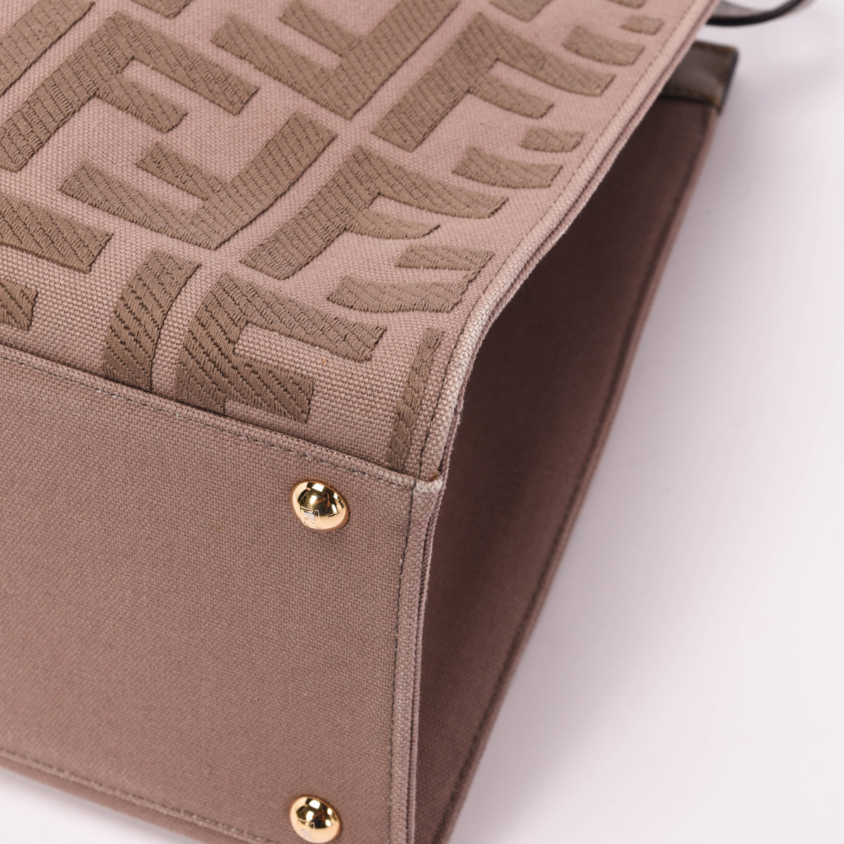 Fendi Taupe Canvas King FF Embroidered Medium Peekabo X- Tote