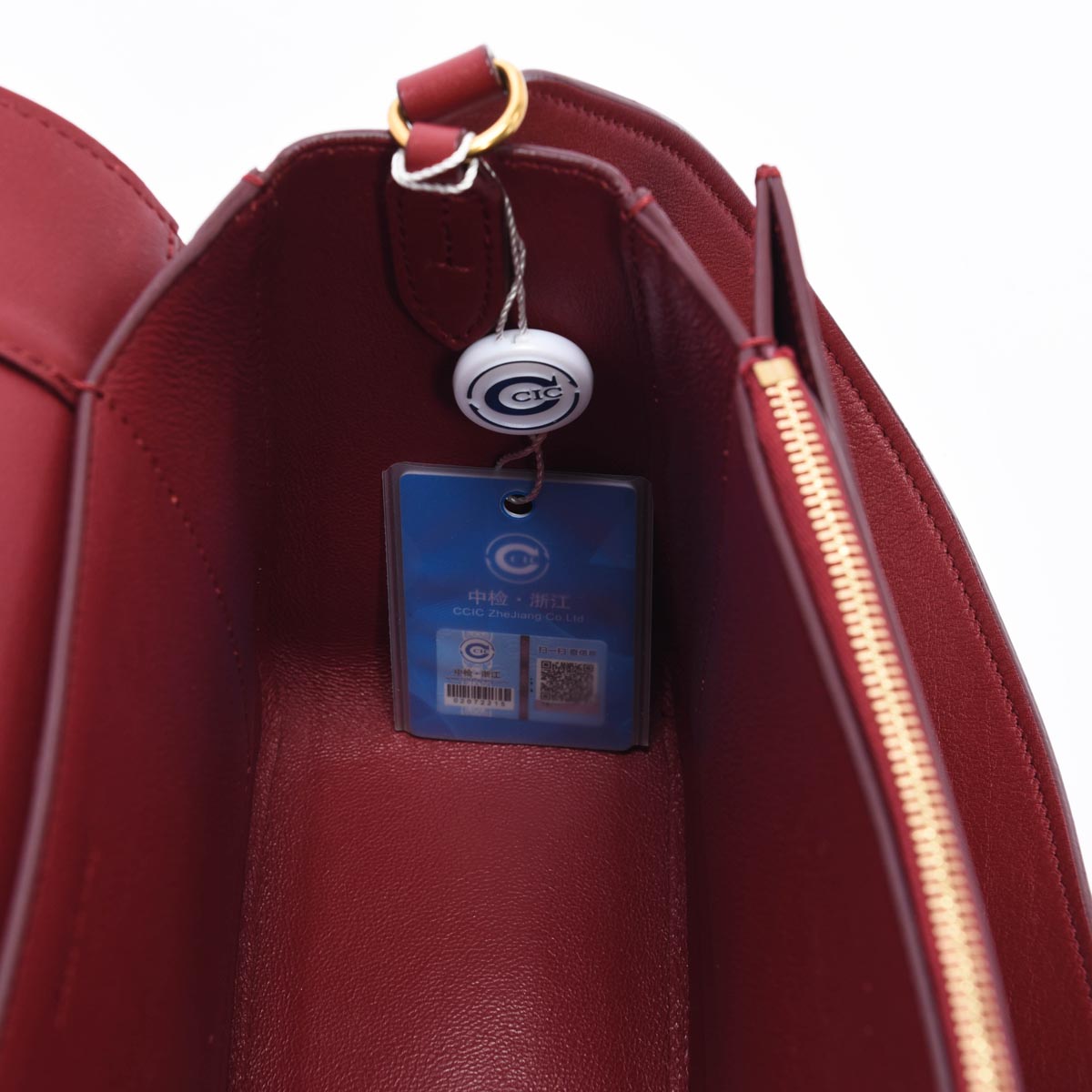 Celine Ruby & Nude Smooth Calfskin Medium Frame Bag