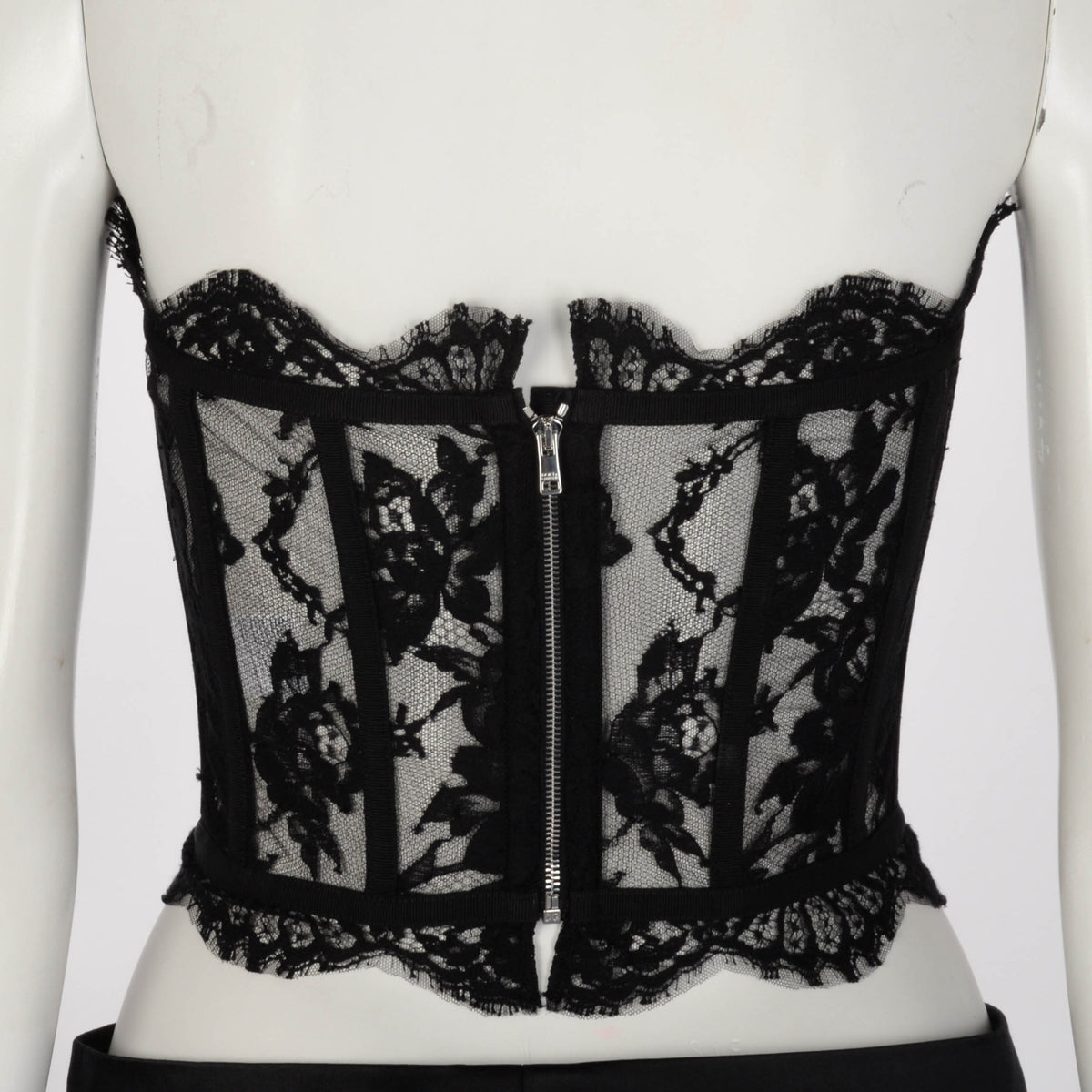 Dolce & Gabbana Black Chantilly Lace Bustier IT 40