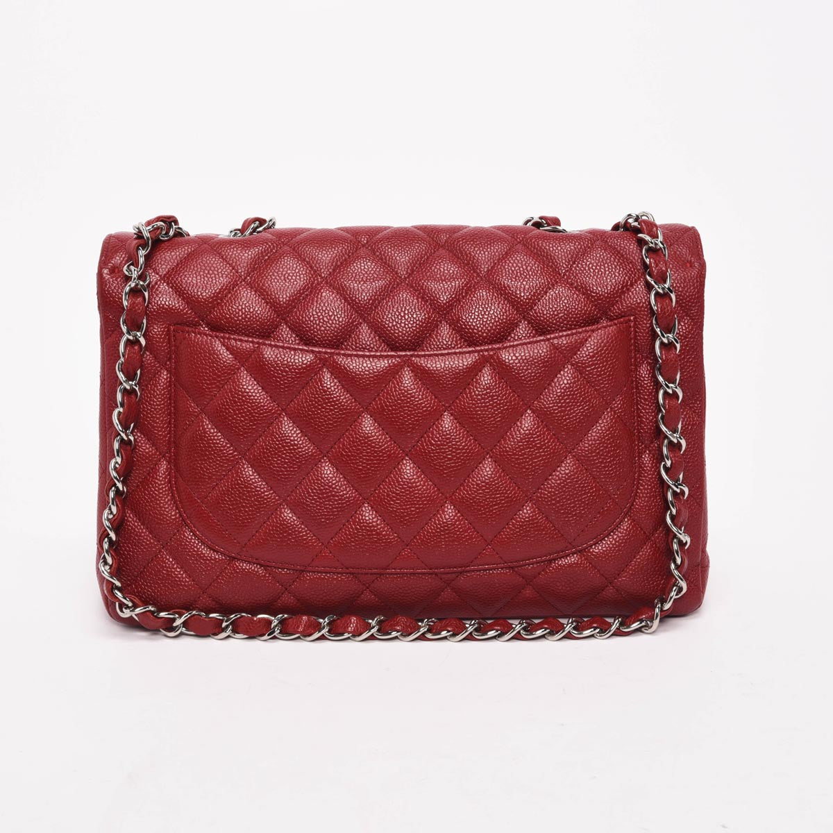 Chanel Dark Red Caviar Large Classic Single Flap Bag