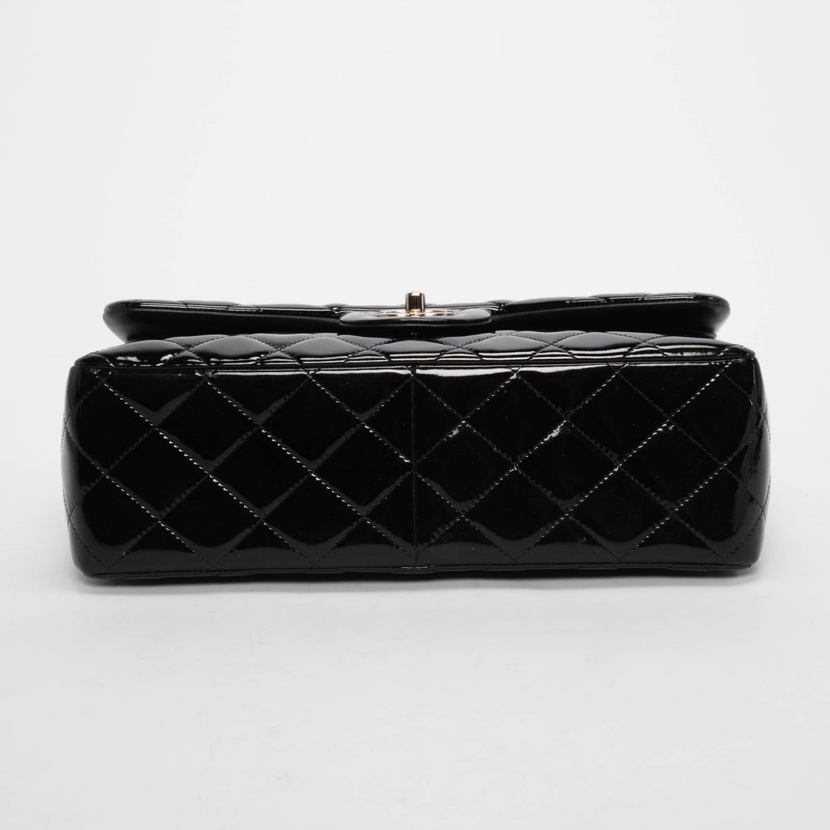 Chanel Black Quilted Patent Large Double Flap Bag
