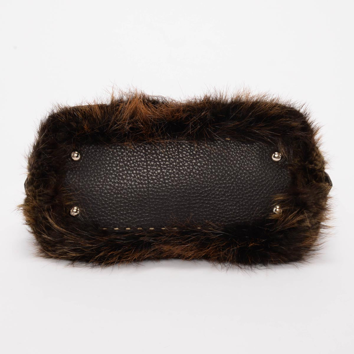 Fendi Brown Fur Selleria Adele 1328 Bag