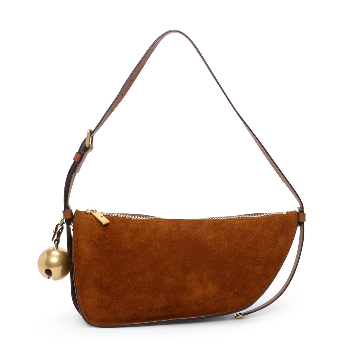 Burberry Tobacco Suede Shield Sling Bag