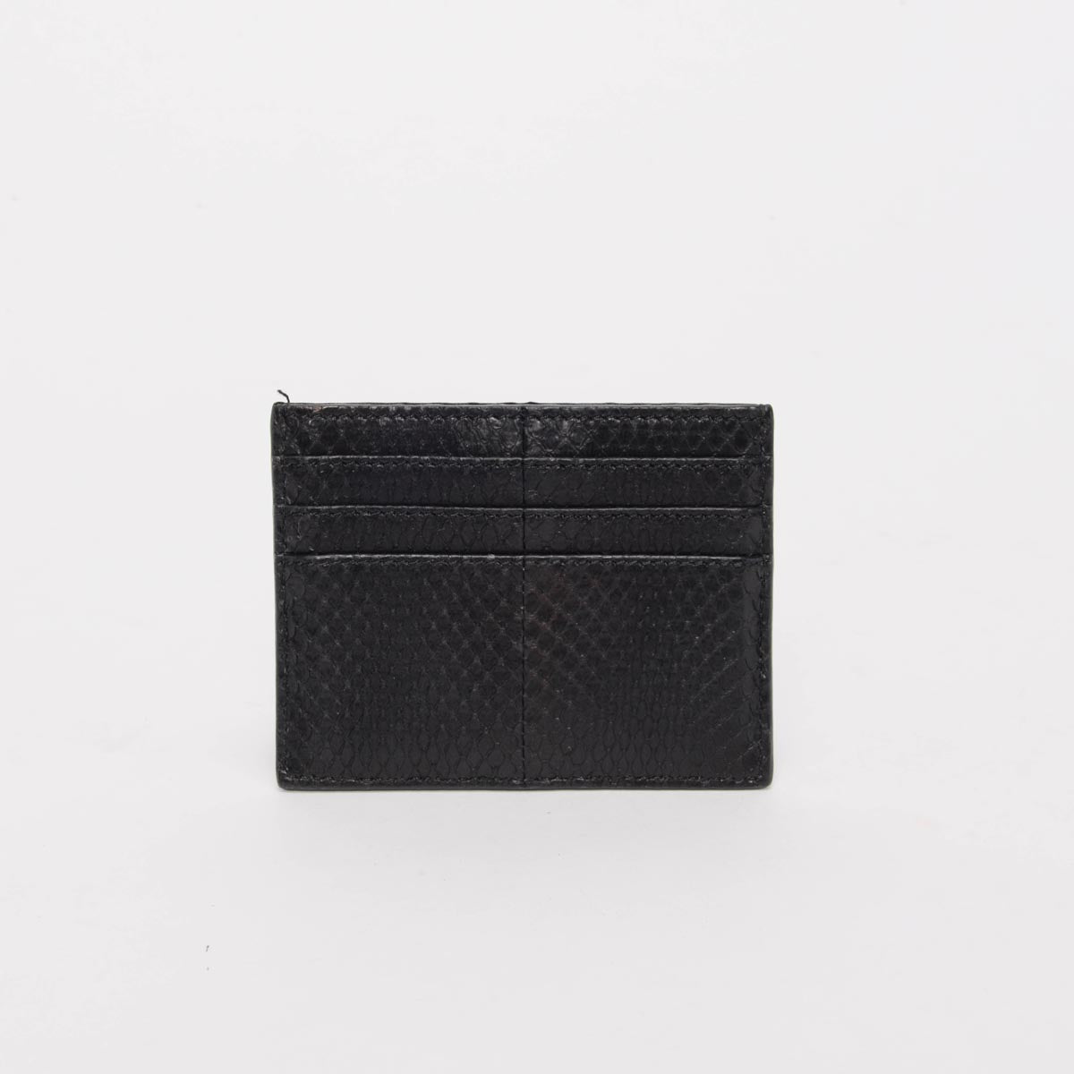 Fendi Black Snakeskin FF Card Holder