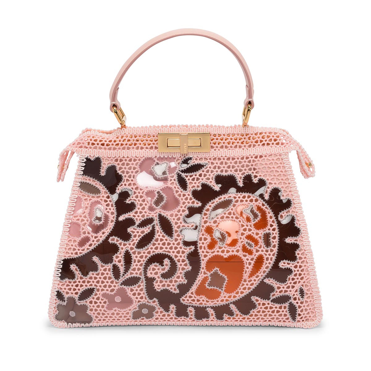 Fendi Pink Macrame Medium Peekaboo ISeeU Bag
