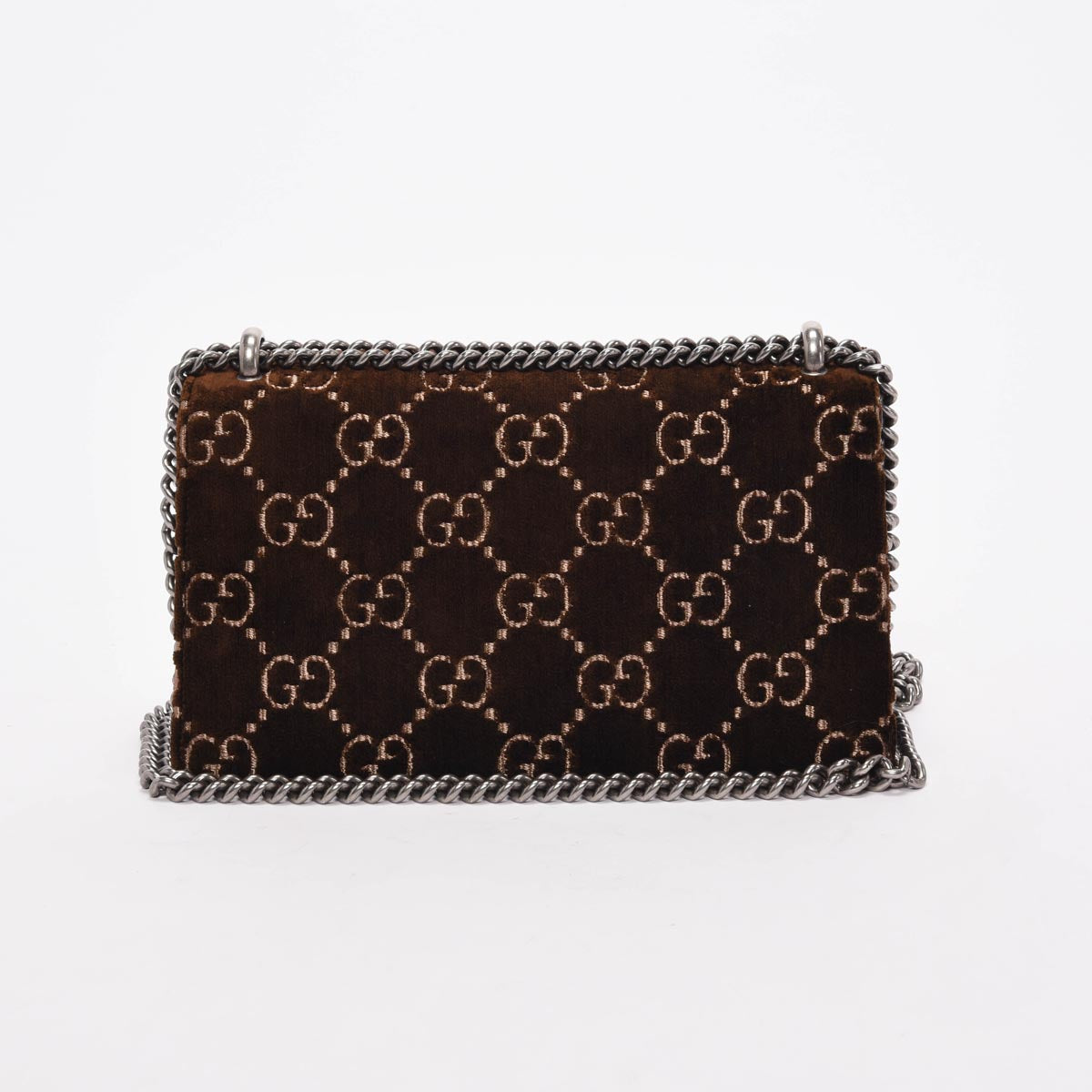 Gucci Brown GG Velvet Small Dionysus Shoulder Bag