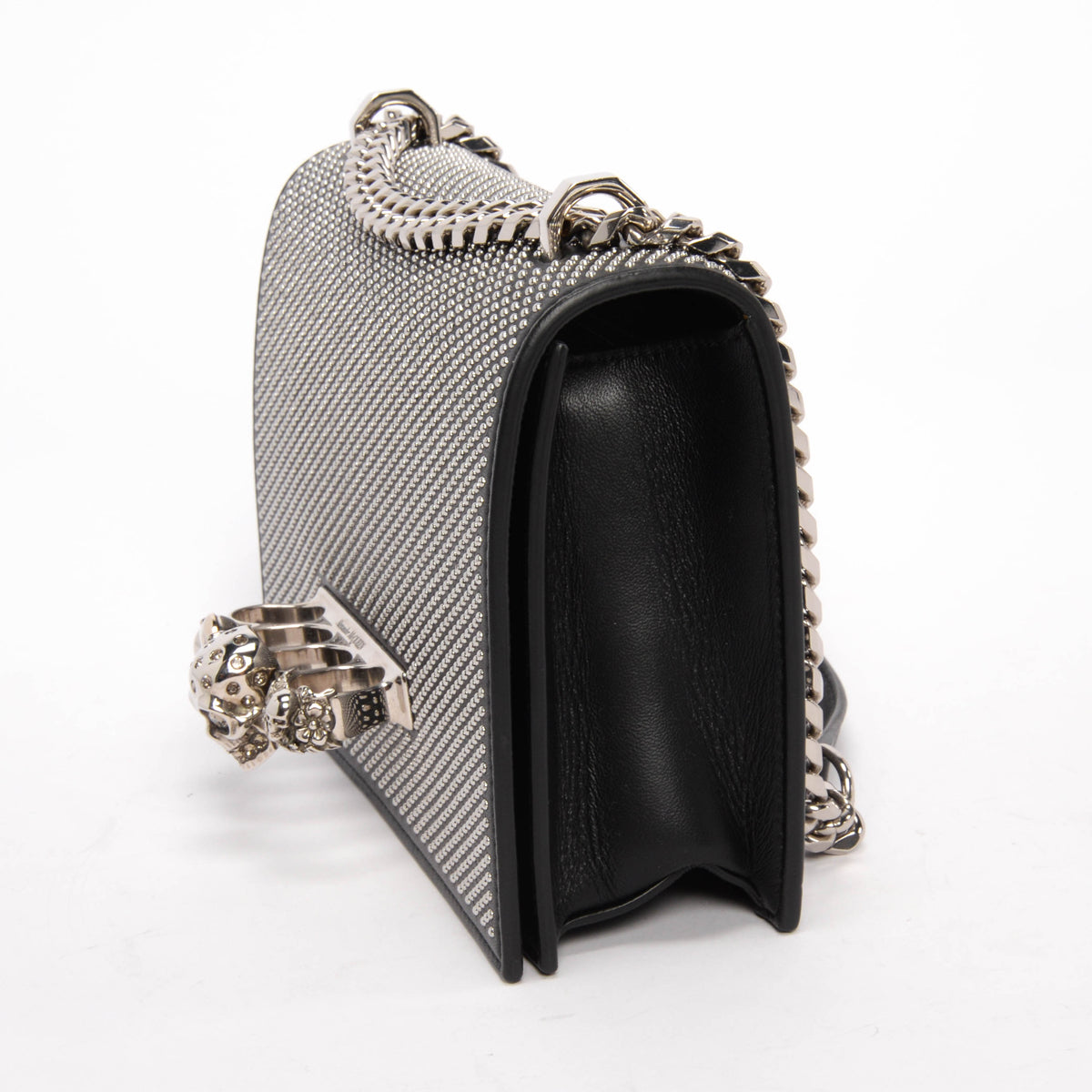 Alexander McQueen Black Studded Knuckle Cross Body Bag
