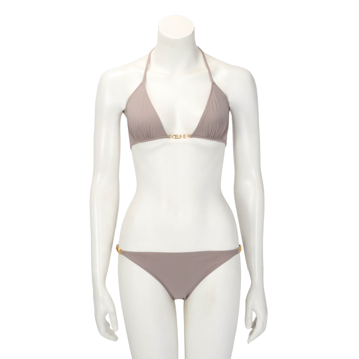 Celine Dusty Lilac Matte Jersey Logo Bikini Set