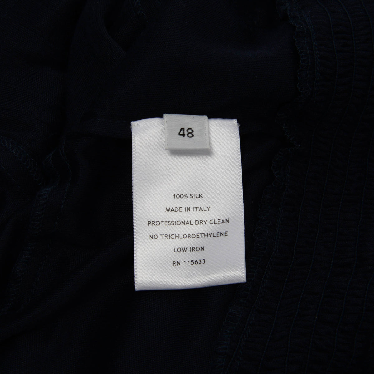 Gabriela Hearst Navy Silk Jersey Pintucked Maxi Dress IT 48