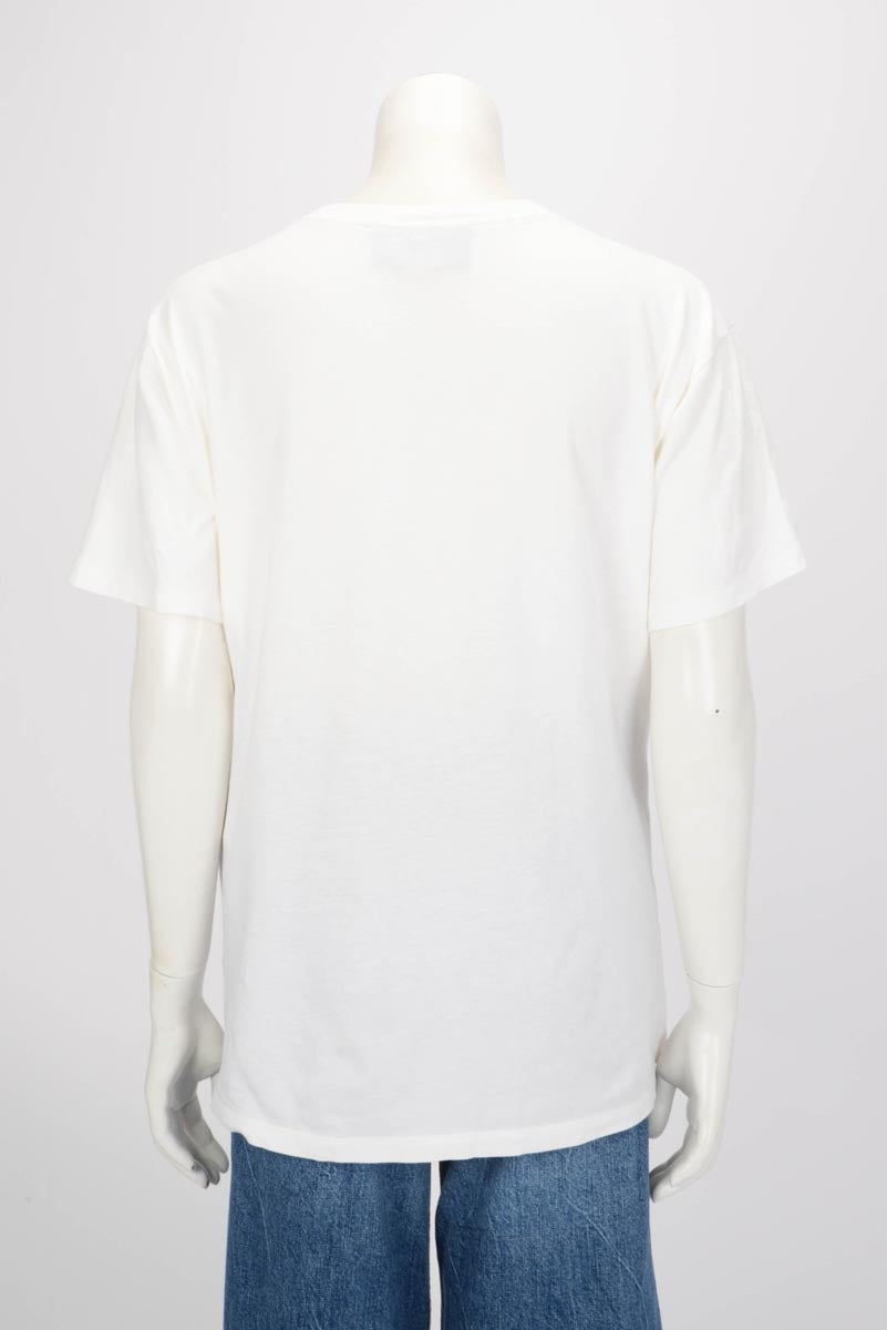 Gucci White Cotton Interlocking G Heart T-Shirt S