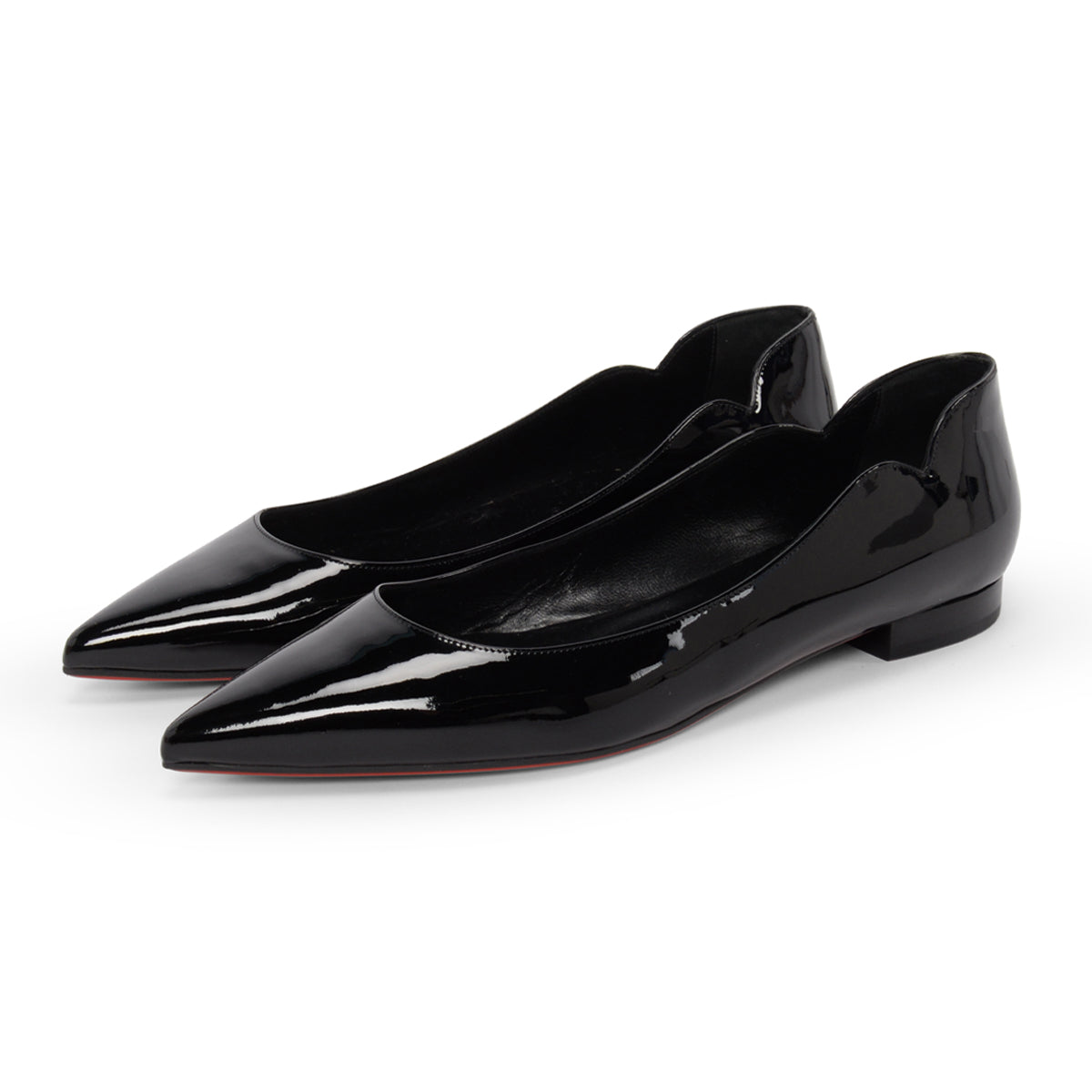Christian Louboutin Black Patent Hot Chickita Flats 41