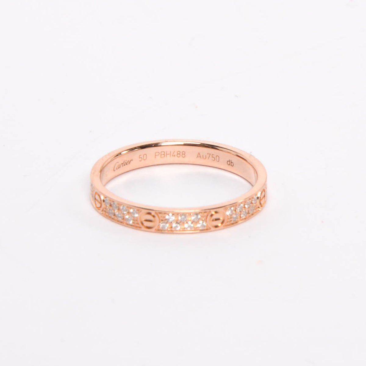 Cartier Rose Gold & Pave Diamond Mini Model Love Ring
