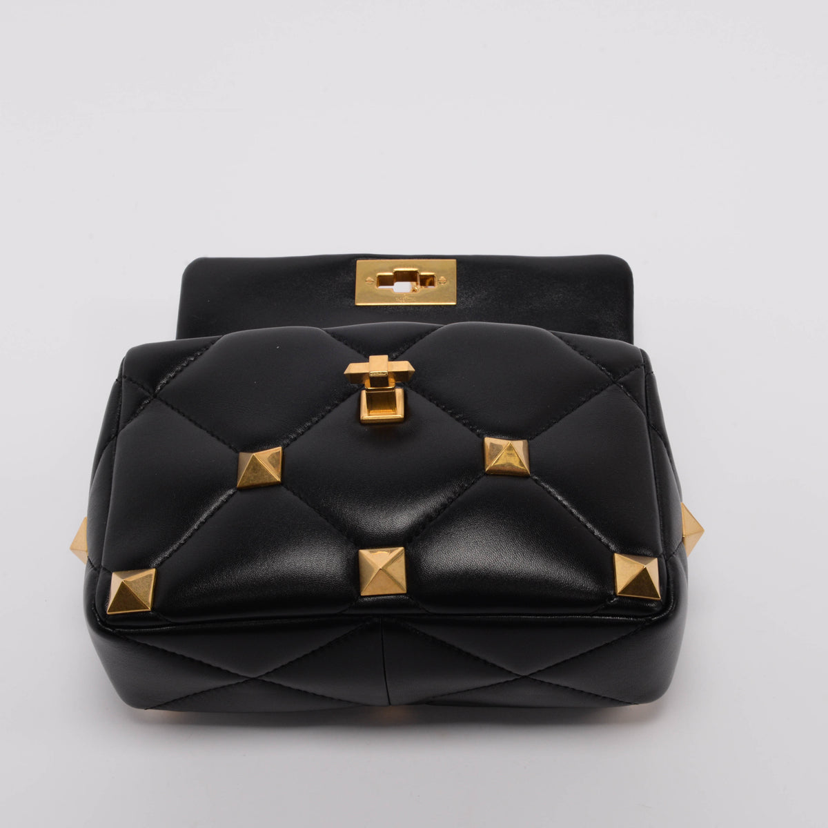 Valentino Black Nappa Medium Roman Stud Bag