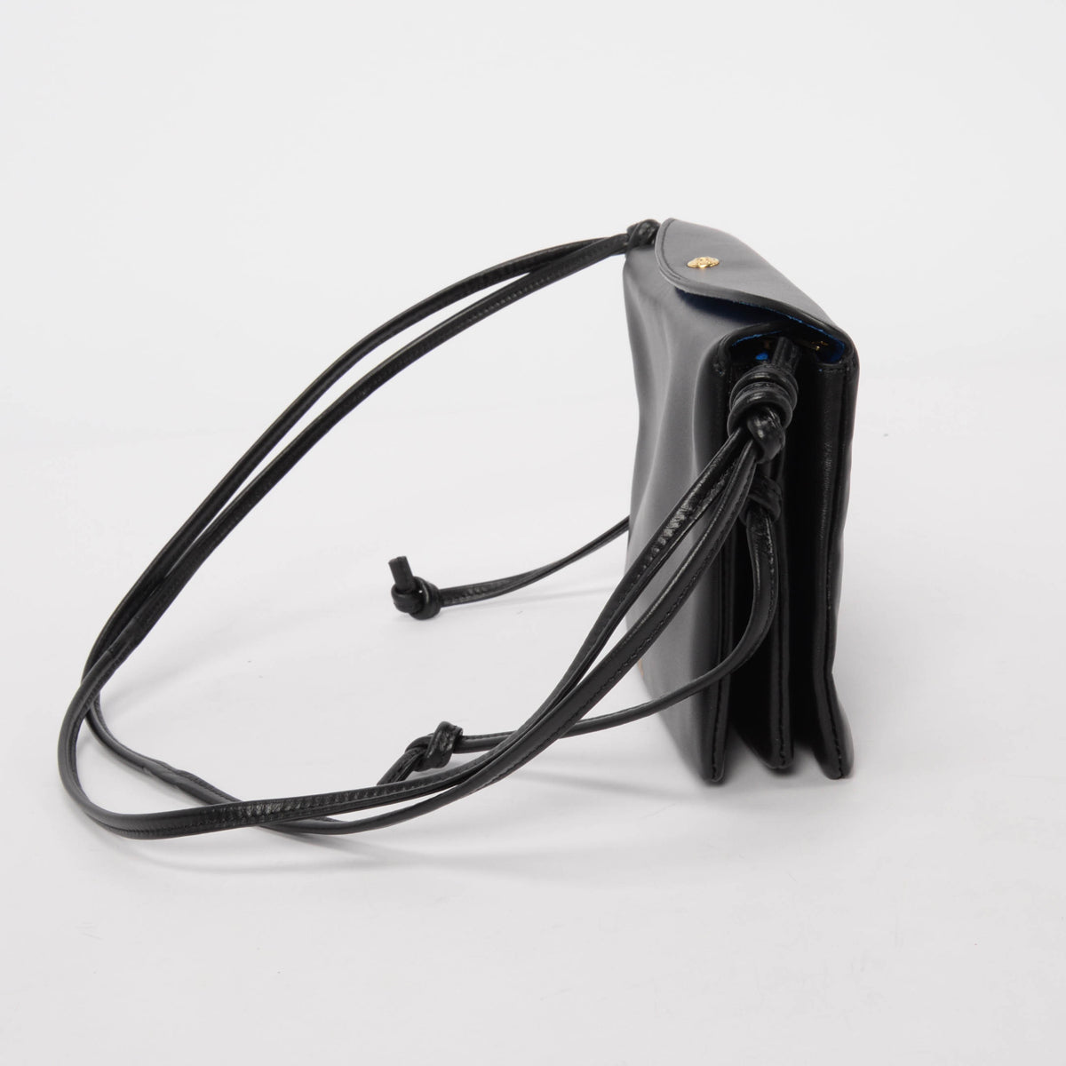 Celine Black Smooth Lambskin Trio Flap Bag