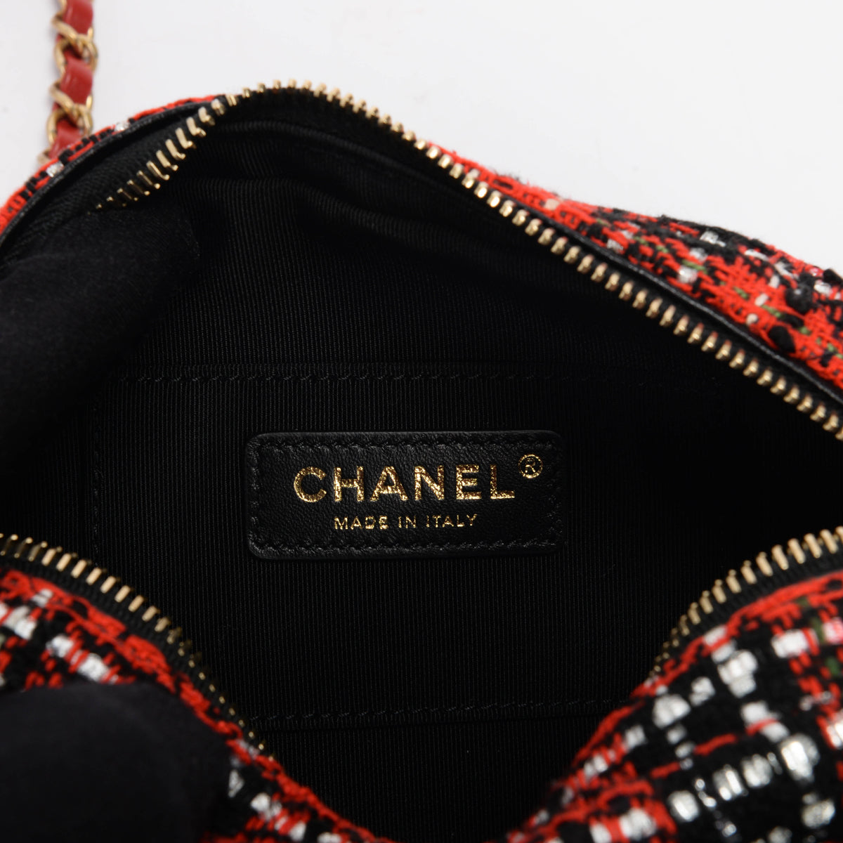 Chanel Red Tweed & Lambskin Coco Midnight Camera Case