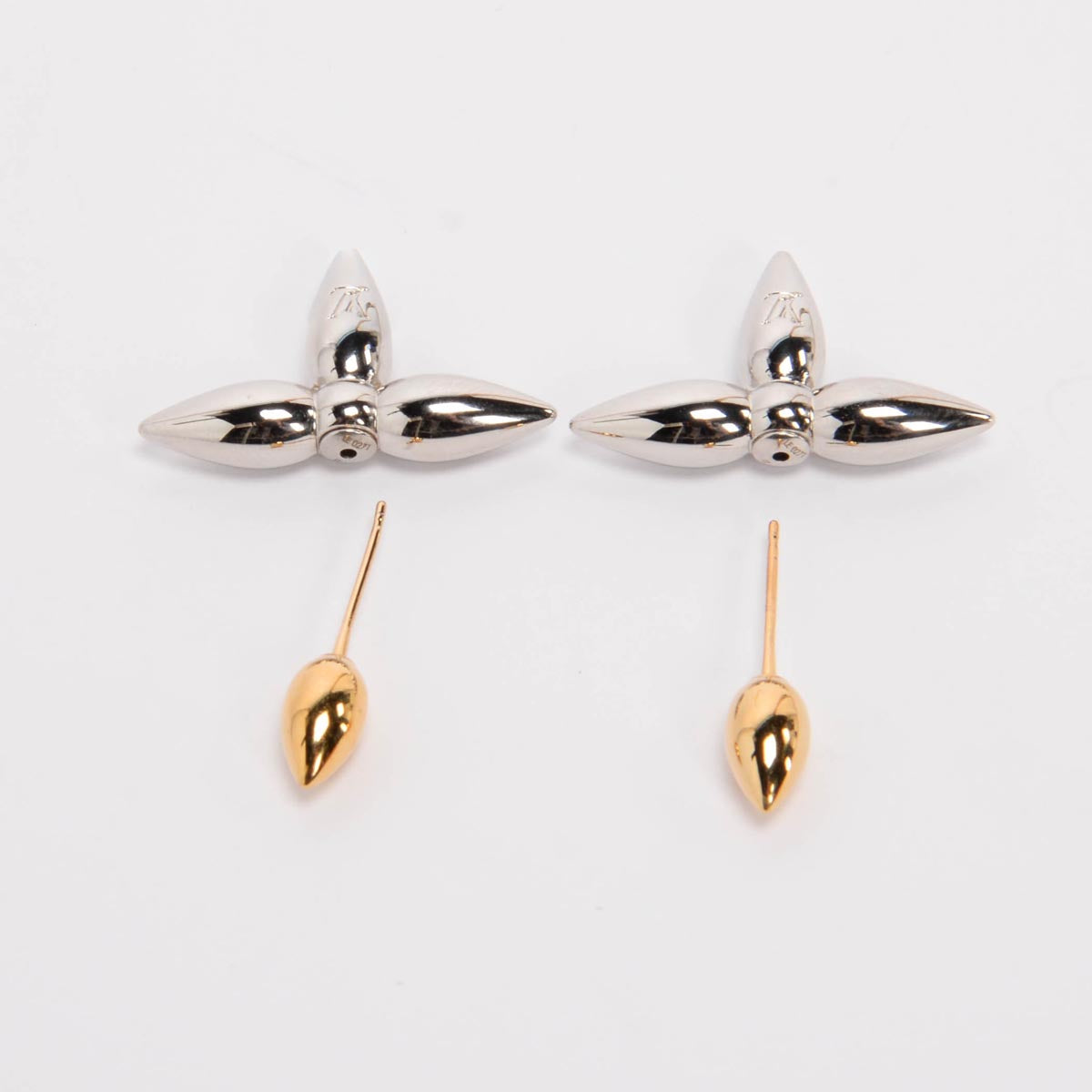 Louis Vuitton Silver & Gold Metal Louisette Earrings