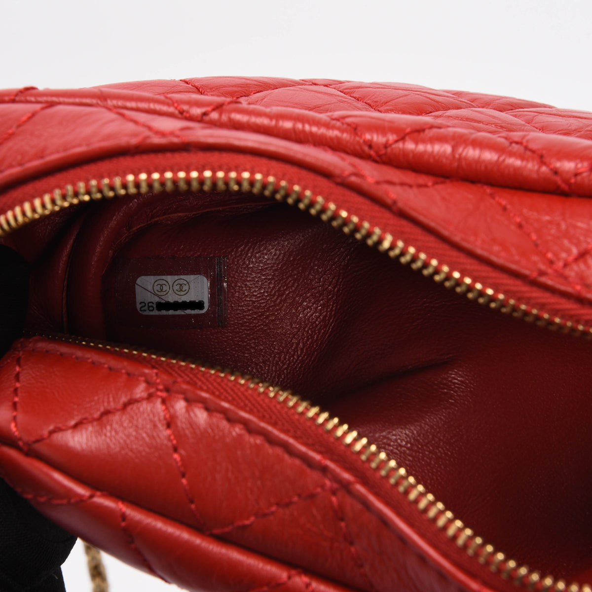 Chanel Red Aged Quilted Calfskin Mini Reissue Camera Case