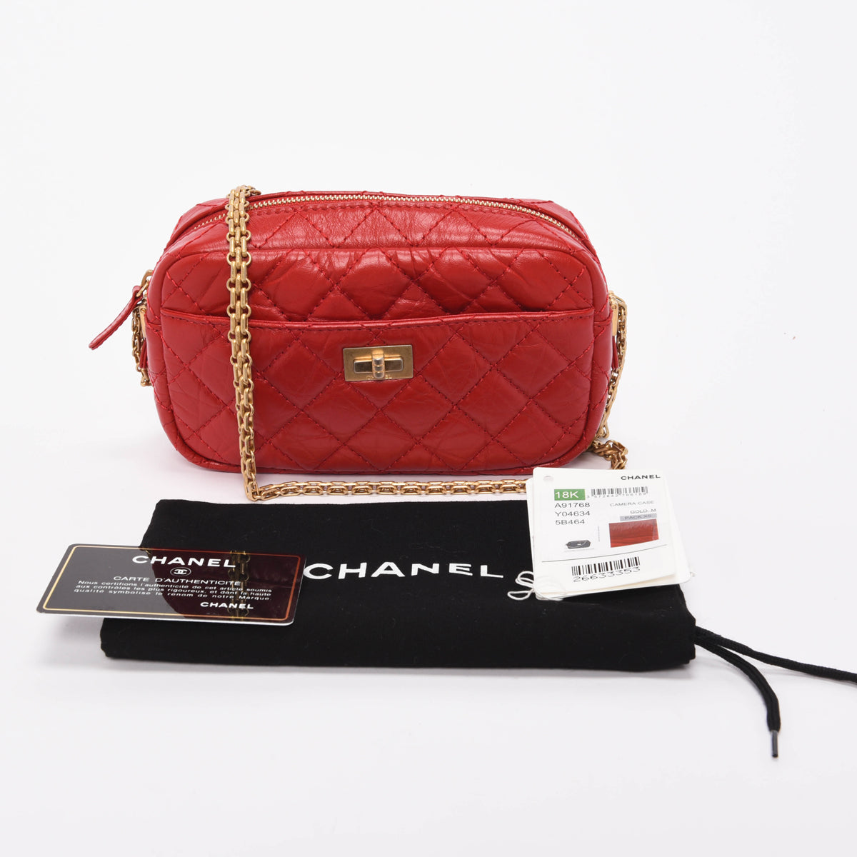 Chanel Red Aged Quilted Calfskin Mini Reissue Camera Case