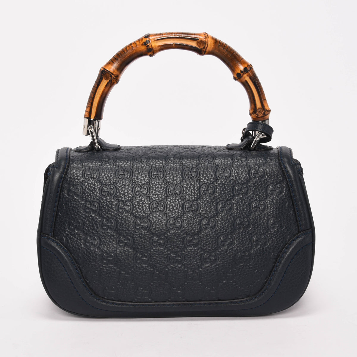 Gucci Dark Teal Guccissima Medium New Bamboo Bag