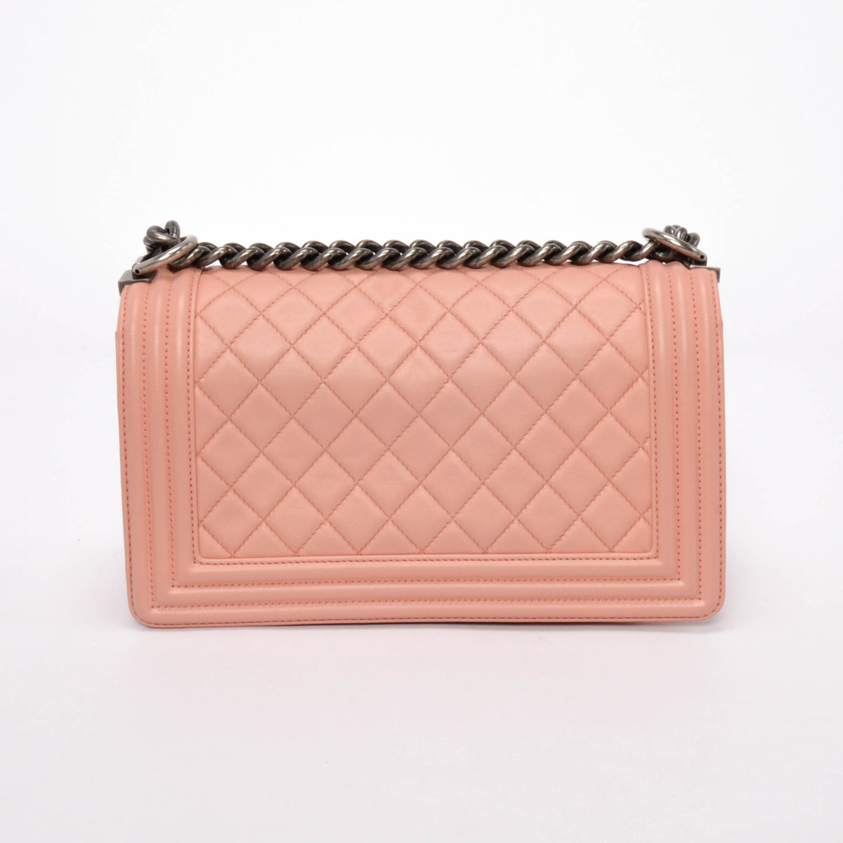 Chanel Light Pink Quilted Calfskin Old Medium Boy Bag