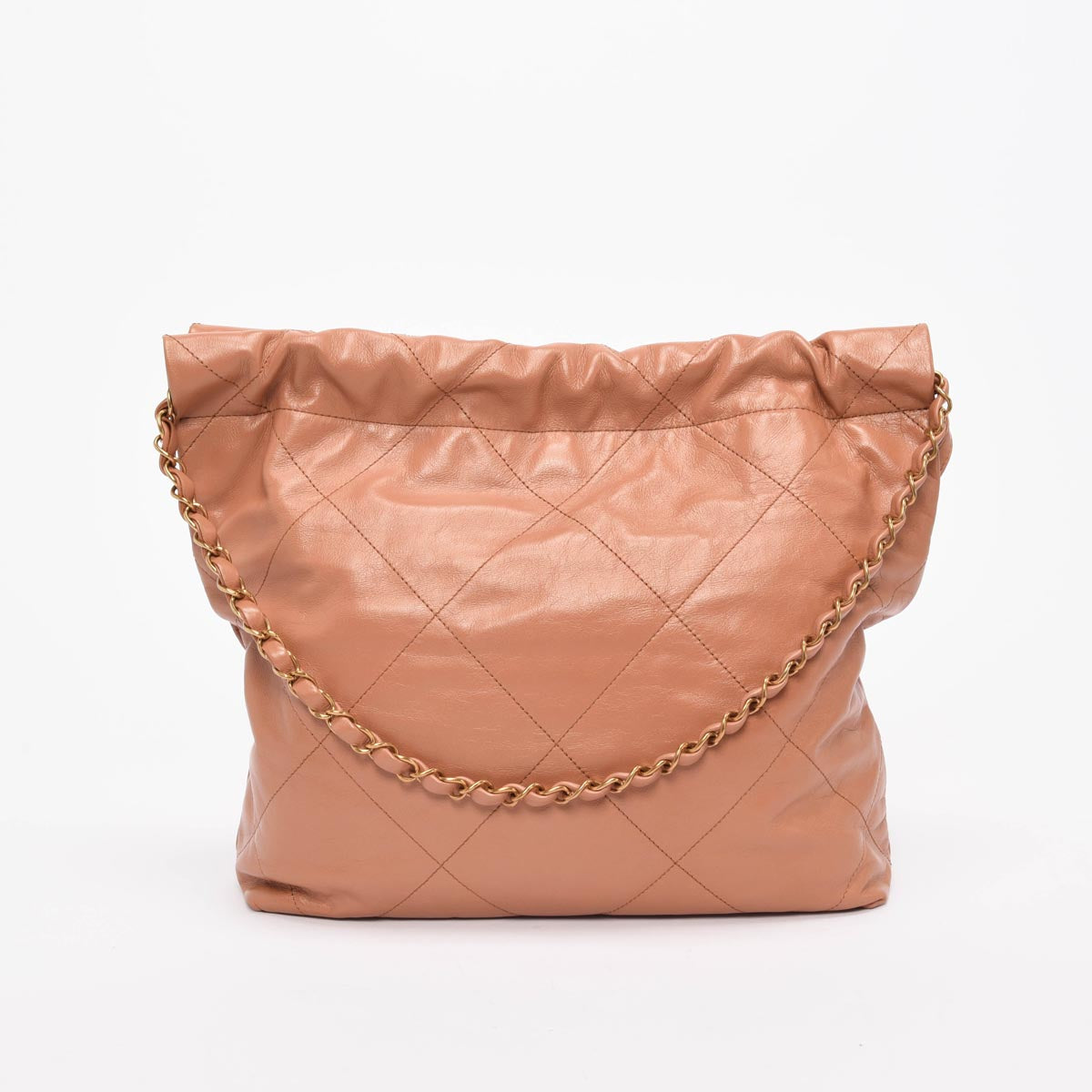 Chanel Camel Shiny Calfskin Small 22 Bag