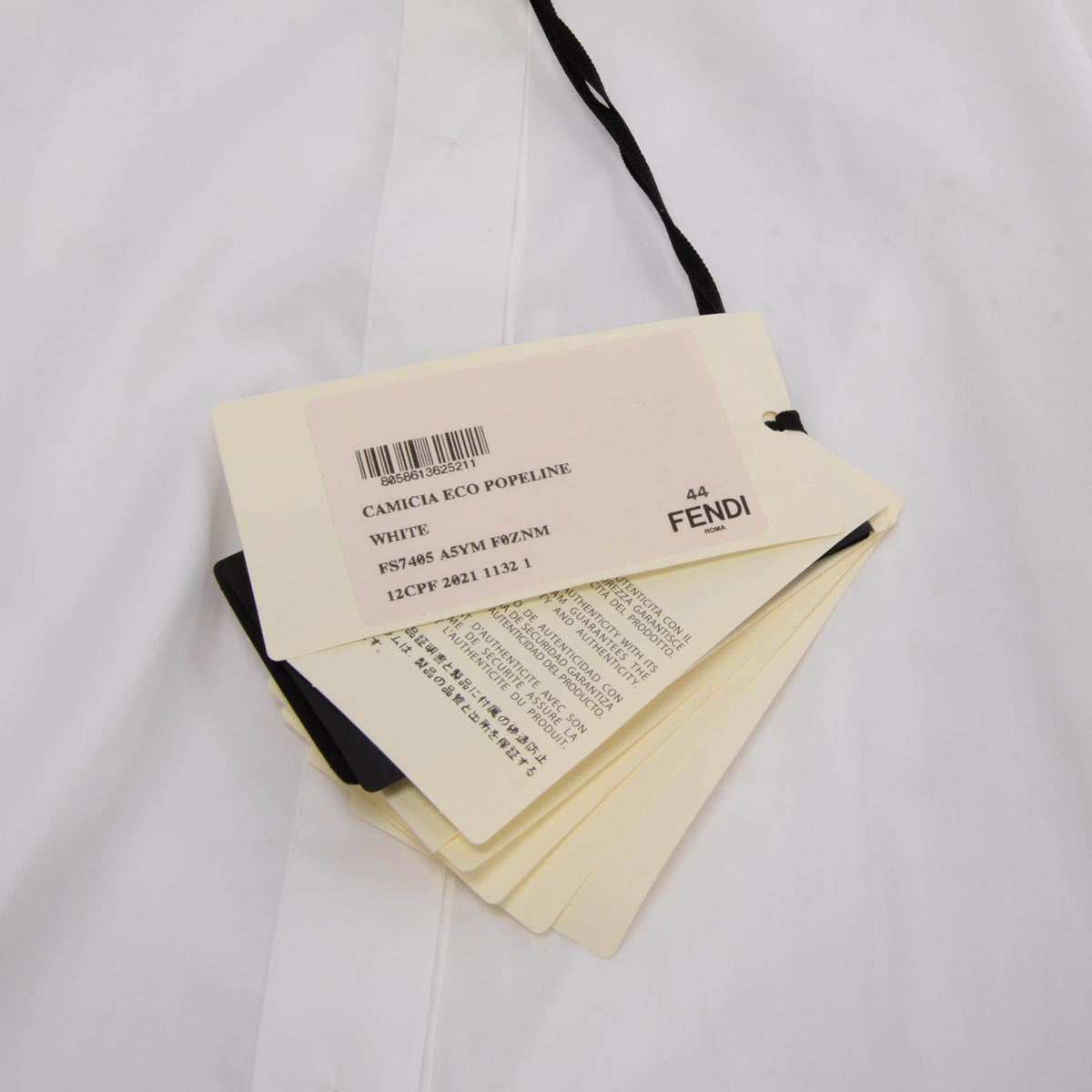 Fendi White Cotton FF Embroidered Pocket Shirt IT 44