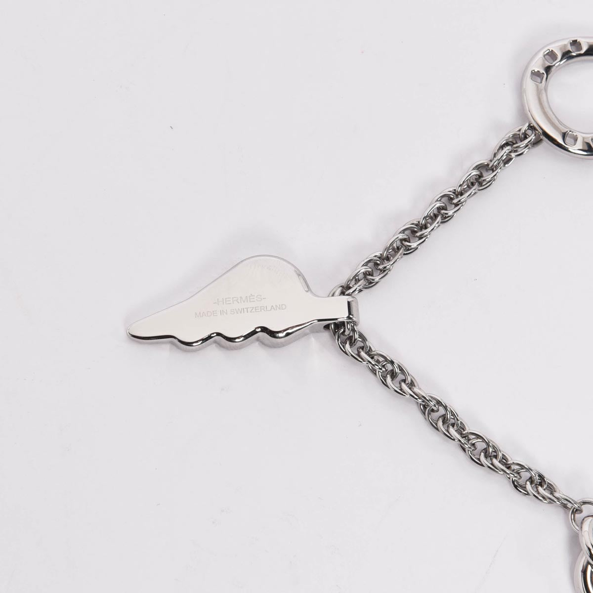 Hermes Palladium Plated Bon Voyage Key Ring