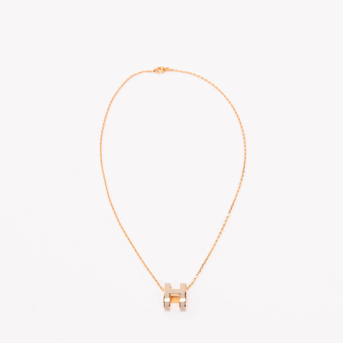 Hermes Marron Glace Enamel Pop H Necklace