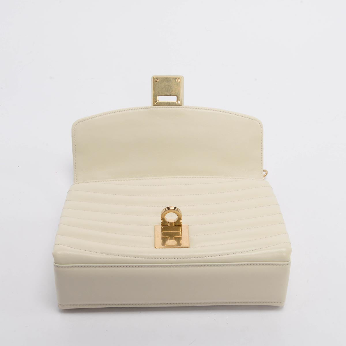Ferragamo Marscapone Quilted Calfskin Medium Mat Flap Bag