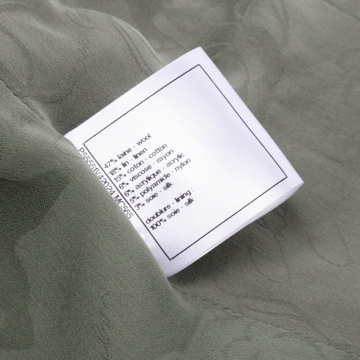 Chanel Sage Green Fantasy Tweed Zip Front Jacket FR 40